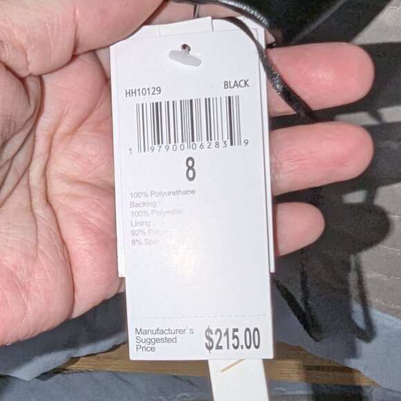 New House of Harlow 1960 Black Vegan Leather Spaghetti Strap Top Size 8 - Picture 5 of 8